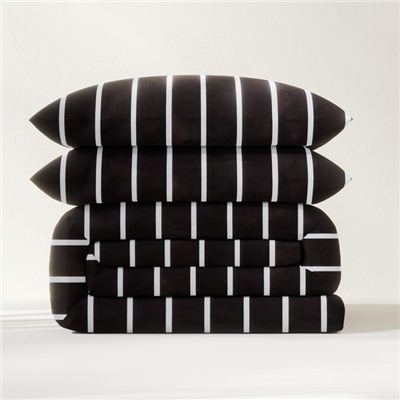 Постельное бельё евро «Этель» Black stripes, поплин