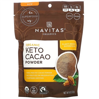 Navitas Organics, Organic Keto Cacao Powder, 8 oz (227 g)