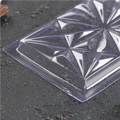 Форма для шоколада «Цветы», пластик, 20.5×10.5×1.5 см, прозрачная