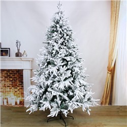 Искусственная ёлка заснеженная «Зимнее волшебство. Уральская», 180 см, d нижнего яруса 110 см, 740 смешанных веток на крючках