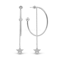 Серьги-пусеты из серебра родированные 925 пробы CTE-13294-35