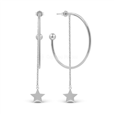 Серьги-пусеты из серебра родированные 925 пробы CTE-13294-35