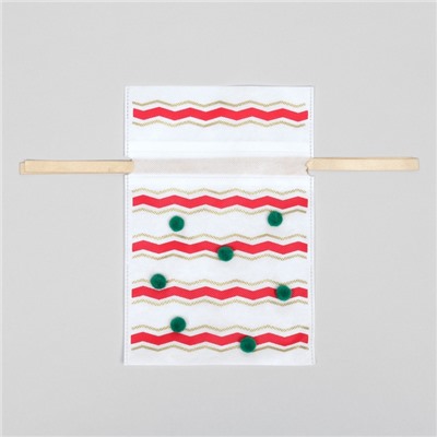 Мешок подарочный новогодний «Помпоны», 20×30 см