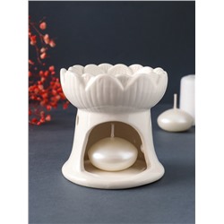 Аромалампа для эфирных масел «Бутон белый», керамика, 9×9×9 см