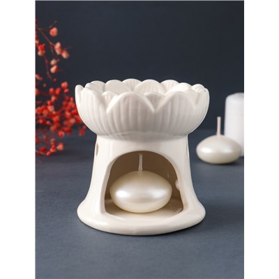 Аромалампа для эфирных масел «Бутон белый», керамика, 9×9×9 см