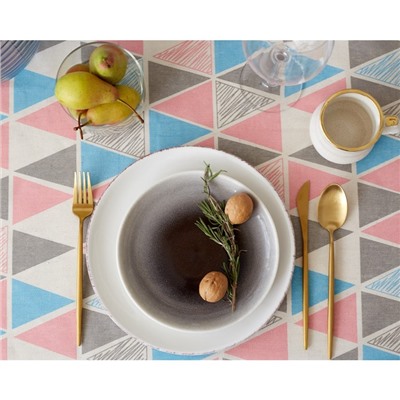 Скатерть «Доляна: Мозаика», размер 145×145 см, 100% полиэстер, рогожка 200 г/м²