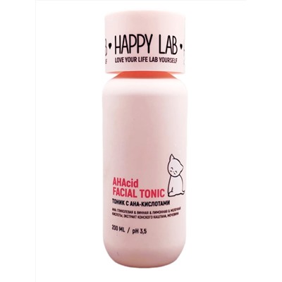 Happy Lab Тоник для лица с AHA-кислотами, 200 мл 21184