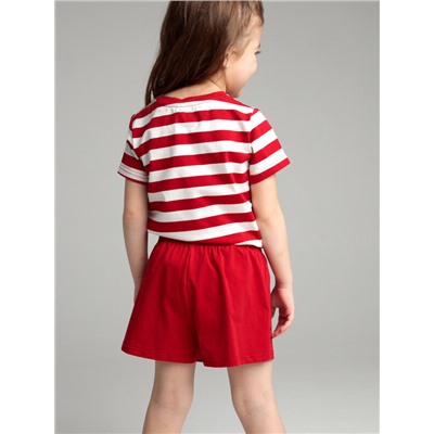 Комплект трикотажный для девочек: фуфайка (футболка), шорты