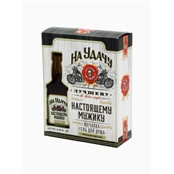 УЦЕНКА Набор «На удачу», гель для душа во флаконе виски, 250 мл и мочалка