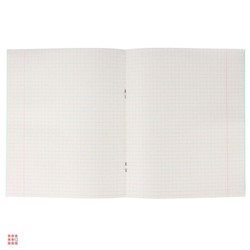 Тетрадь школьная 12л. в клетку, блок №2, зеленая обл., скрепка