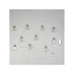 Гирлянда «Нить» 3 м с насадками «Лампочки звёздочки», IP20, прозрачная нить, 80 LED, свечение мульти, 8 режимов, 220 В