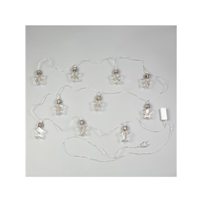 Гирлянда «Нить» 3 м с насадками «Лампочки звёздочки», IP20, прозрачная нить, 80 LED, свечение мульти, 8 режимов, 220 В