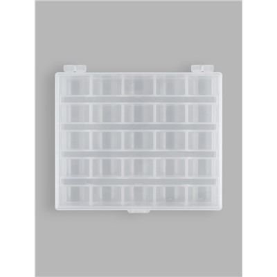 Органайзер для ниток, на 25 шпулек, 12×10.5×2.5 см, прозрачный