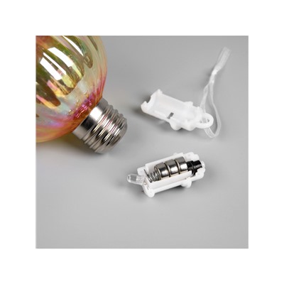 Набор ёлочных шаров «Золотистые грани», 3 шт., d=7 см, 3 LED, от батареек AG13×9, свечение тёплое белое