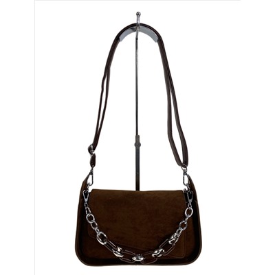 Женская сумка из искусственной замши, цвет шоколад