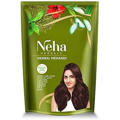 Neha Herbals Hair Mehandi 140g / Краска для Волос Темно-Каштановый 140 г
