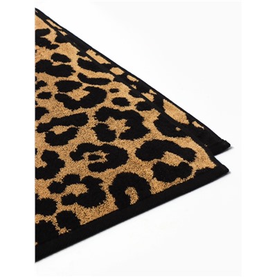 Полотенце махровое Этель «Леопард», 70×130 см, 100% хлопок, 420 г/м², чёрно-золотое