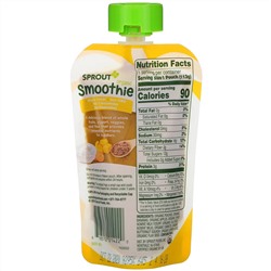 Sprout Organic, Smoothie, Peach Banana with Yogurt, Veggies & Flax Seed, 4 oz (113 g)