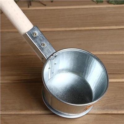 Ковш-черпак для бани из оцинкованной стали, 0.35л, 60 см, с деревянной ручкой