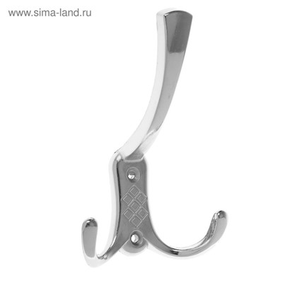 Крючок мебельный ТУНДРА TKT003, трехрожковый, хром, 4 шт. TMP