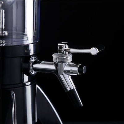 Башня пивная «Ракета», 3 л, колба для льда, 3 крана, пластик, чёрная