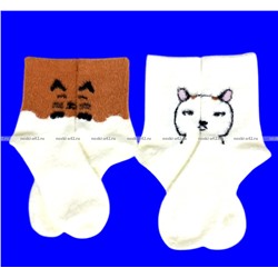 5 ПАР - Байвей термоноски женские ангора НОРКА ШЕРСТЬ "Мордочки" арт. 3561