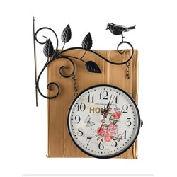 Часы настенные интерьерные «Птичка на ветке», двусторонние, на подвесе, 50×32 см, циферблат d=21 см, от батареек 2хАА