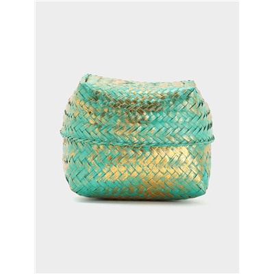 Корзинка плетёная «Голден мини», 19×19×14 см, голубая