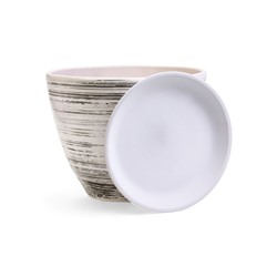 Горшок для цветов «День », 8 л, d=30 см, h=23 см, с поддоном, керамика, белый