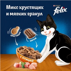 Сухой корм Felix «Двойная вкуснятина» для кошек, птица, 600 г