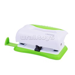 Дырокол "Color" (10 листов) пластиковый с каучуковой вставкой, с линейкой, в картонной коробке, ассорти