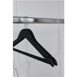 Плечики - вешалки для одежды LaDо́m Soft-Touch, 44.5×1.2×23 см, 3 шт., деревянные, с перекладиной, чёрные