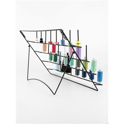 Органайзер-стойка для ниток, настенная/настольная, с подставкой, 40×31 см, чёрный