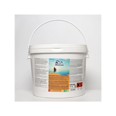 УЦЕНКА Мульти-таблетки для воды бассейна «Всё в одном» (200 г), 10 кг