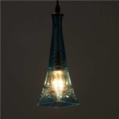 Светильник подвесной «Эйфель» Е14 40 Вт синий 8×8×27-127 см