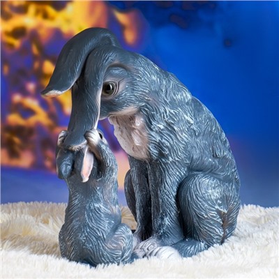 Садовая фигура из полистоуна «Зайчиха и зайчонок», 36×34 см