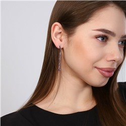 Серьги висячие посеребрение с фианитами, коллеция "Дубай", арт. 847.691