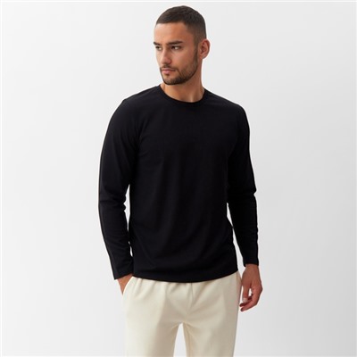 Лонгслив мужской MINAKU: Basic line MAN, размер 46, чёрный