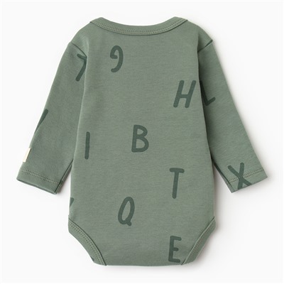 Боди с длинным рукавом «Крошка Я» NY, рост 86-92 см, хаки