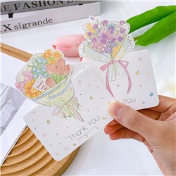 Набор настольных открыток "Букет цветов" 8 штук, Размер 10*13,6 см.