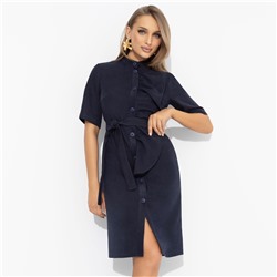 Платье с акцентным воланом, Счастье свободы (blue, с поясом)