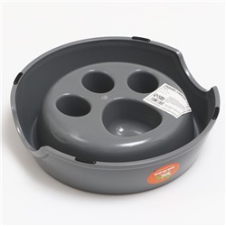 Миска для медленного кормления «Лапа», 800 мл, серая