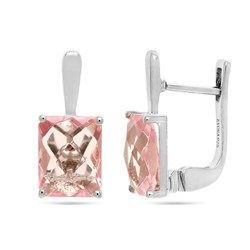 Серьги из серебра морганит, Классика2