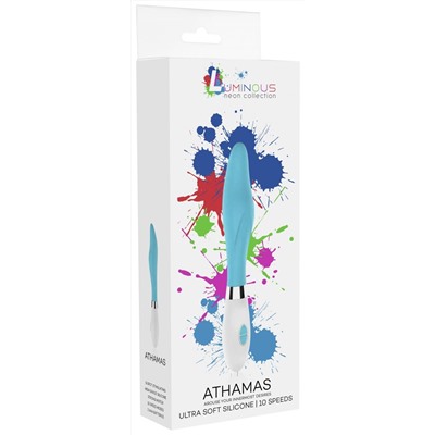 Бирюзовый фигурный вибратор Athamas - 22,7 см.