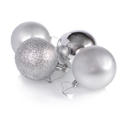 Елочные шары 20 штук 7 см / HX-2/2 /уп 24/ серебро