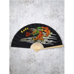 Веер 63 см бамбуковая основа Черный с Драконом / 622-12 /уп 75/