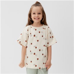 Футболка для девочки KAFTAN: Oranges, бежевая, размер 36, рост 134-140 см