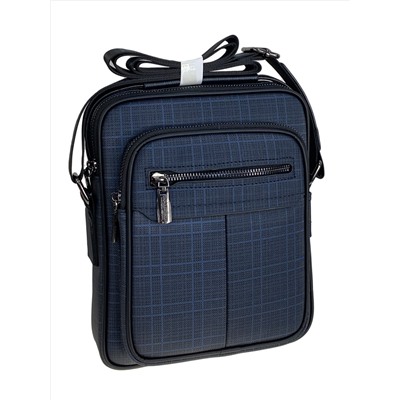 Сумка мужская из натуральной кожи, цвет синий