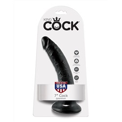 Чёрный фаллоимитатор с присоской 7  Cock - 17,8 см.