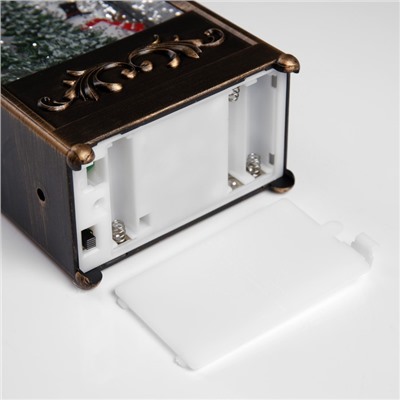 Светодиодная фигура «Фонарь со снеговиком» 10.2×23×5.8 см, пластик, батарейки ААх3 (не в комплекте), USB, свечение тёплое белое